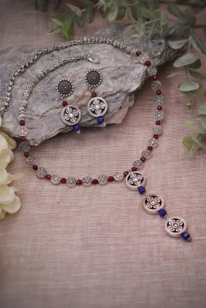 handmade-german-silver-oxidized-silver-look-alike-evening-dinner-casual-party-necklace-set-jyoti