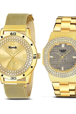 THMT Gold Stainless Steel Analog Mens Watch