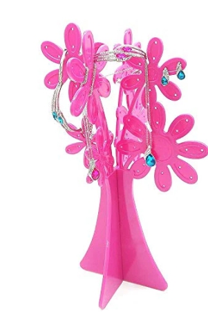 connectwide-chandni-flower-tree-jewelry-necklace-stud-earring-holder-organizer-display-rack-tower-stand-tree-pink