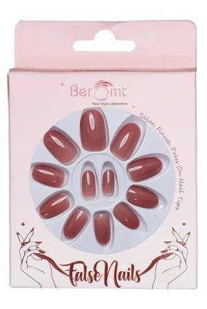 short-glossy-nails-nail-kit-included-rose-brown