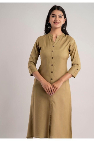 mauka-khaki-rayon-womens-front-slit-kurti-pack-of-1-none