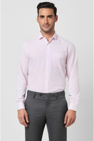 Men Pink Slim Fit Formal Full Sleeves Formal Shirt