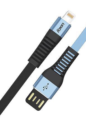 foxin-flat-premium-usb-to-type-c-12-mt-charge-sync-cable-blue-and-black