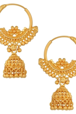 vivastri-golden-jhumki-earrings-pack-of-1-golden