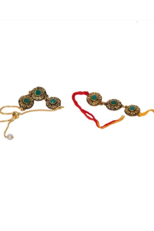 indi-rang-indie-rang-rajasthani-gold-plated-chain-pachi-work-rakhi-combo-set-for-rakhi-for-bhaiya-bhabhi-brother-sister-rakhi-brother-sister-love-rakhi-lumba-rakhi-set