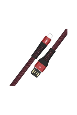 foxin-flat-premium-usb-to-type-c-12-mt-charge-sync-cable-with-revmaroon-and-black