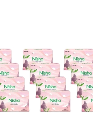 nisha-luxury-soap-bar-lily-of-the-valley-soap-for-soft-beautiful-skin-bathing-soaps-for-women-men-100g-pack-of-12