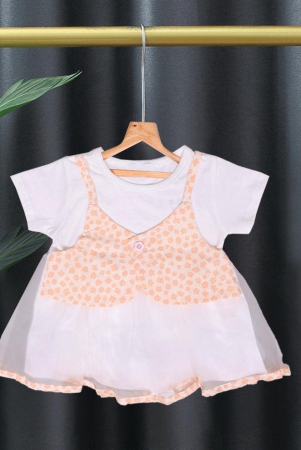 Girls Floral Net Dress-Orange / 2-3 years