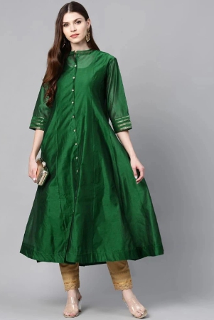 juniper-chanderi-solid-a-line-womens-kurti-green-pack-of-1-none