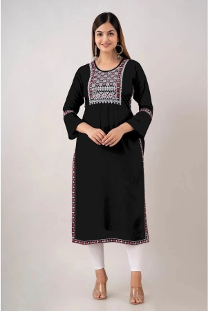 kapadia-black-rayon-womens-straight-kurti-pack-of-1-none