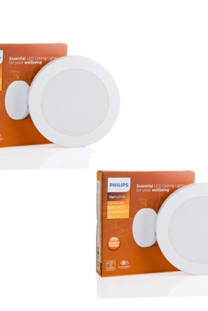PHILIPS 18W LED Round Star Surface Natural White Flush Mount Ceiling Lamp (Pack of 2)