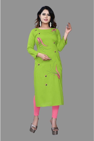 haya-fashion-lime-green-rayon-womens-straight-kurti-pack-of-1-none