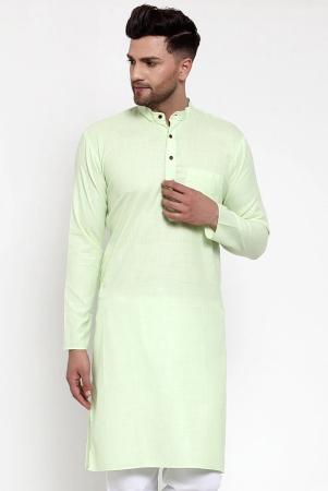 jompers-men-lime-green-white-solid-kurta-only-xxl-green