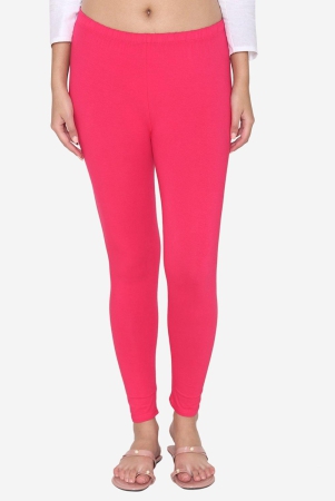 Women's Cotton Ankle leggings (Free Size) - Fuchsia