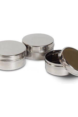 dynore-multi-size-dabbi-steel-silver-pickle-container-set-of-3-silver