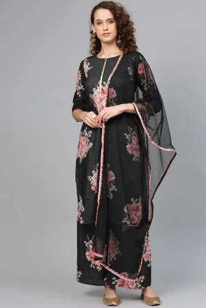 women-black-pink-printed-kurta-with-palazzos-dupatta