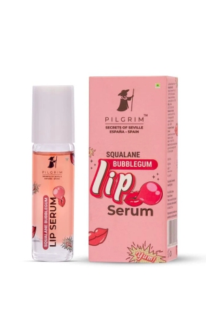 Pilgrim Spanish Squalane Lip Serum (Bubblegum)with roll-on for Visibly Plump Lips | Hydrating Lip serum for dark lips |Lip serum with Shea Butter & Pomegranate for plump & soft lips |Men & Women |6 ml