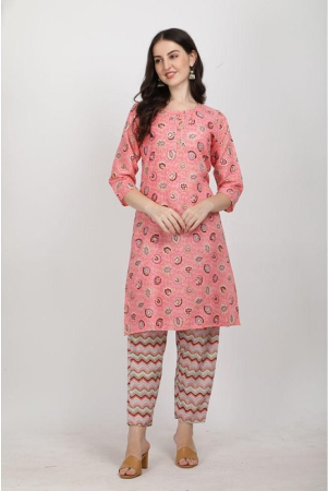 Berrylicious - Pink Straight Cotton Women's Stitched Salwar Suit ( Pack of 1 ) - None