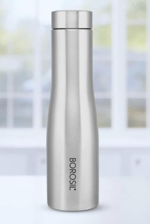 Borosil Swan 1000 ML Stainless Steel Water Bottle | Silver | 1 Pc