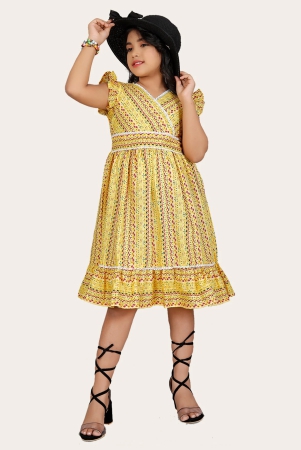 girls-cotton-unique-design-printed-knee-length-a-line-dress-yellow-6-7-years