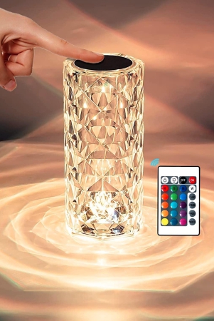 Diamond Type Crystal Table Lamp 16 Color RGB Color Changing Mode with Remote and Touch Control. USB Rechargeble.