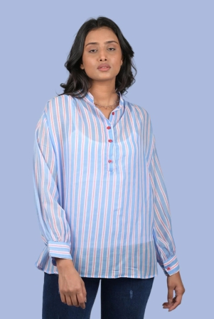 chiffon-top-for-women-western-wear-stylish-top-trending-light-blue-striped-top-with-long-sleeves-otl-tps1080-blue-l