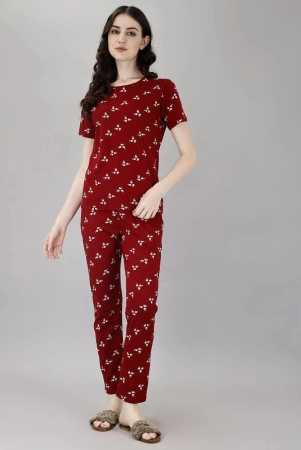 smarty-pants-maroon-cotton-womens-nightwear-nightsuit-sets-pack-of-1-none