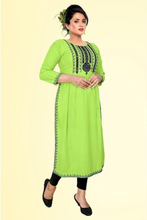 haya-fashion-lime-green-rayon-womens-straight-kurti-pack-of-1-none