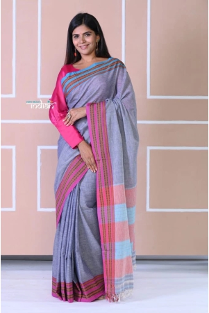 traditional-patteda-anchu-ilkal-handloom-saree-grey-with-blue-border