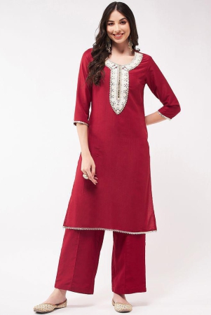 pannkh-red-art-silk-womens-straight-kurti-pack-of-1-none