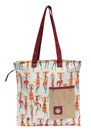 mandhania-warli-printed-indian-tribal-art-cotton-womens-shoulder-bag-red