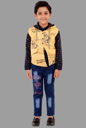 dkgf-fashion-yellow-cotton-blend-boys-shirt-jeans-pack-of-1-none