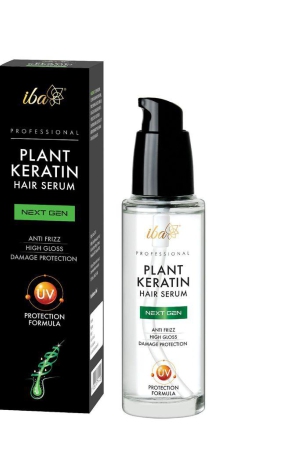 Iba Professional Plant Keratin Next Gen Hair Serum with Argan Oil & UV Filters Protects Dry, Damaged Hair and Provides Long Lasting Frizz Control, Soft, Smooth & Shiny Hair 45ml