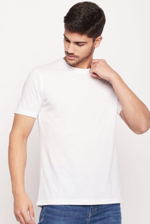 UNIBERRY - White Cotton Blend Regular Fit Men's T-Shirt ( Pack of 1 ) - 2XL, White