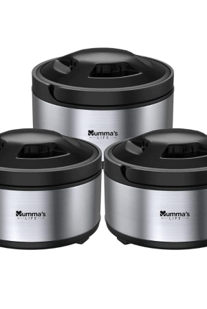 mummas-life-stainless-steel-thermosteel-casserole-set-of-3-for-kitchen-hot-case-combo-for-kitchenup-to-2-hour-hot-box-pack-of-3-2500-ml-3500-ml-4500-ml