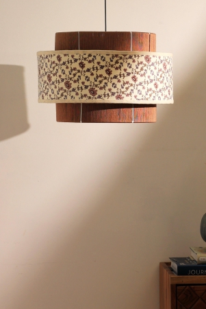 Colour Weave - Threading, Handmade, Scandi-Style Hanging Lamp-Brown