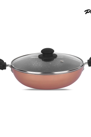 palomino-kadhai-with-lid-24-cm-diameter-aluminium-non-stick-copper-finish