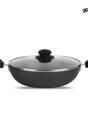 palomino-kadhai-with-lid-24-cm-diameter-aluminium-non-stick-black-finish