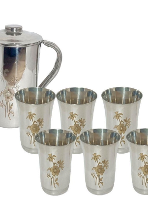 a-h-enterprises-daily-use-floral-stainless-steel-jug-and-glass-combo-1800-ml-steel