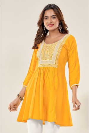 glomee-yellow-viscose-womens-tunic-pack-of-1-none