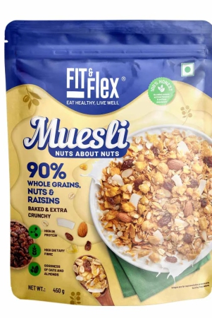 Fit & Flex Backed Muesli Breakfast Cereal Nuts About Nuts 450g