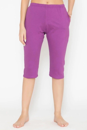 womens-plain-knitted-capri-purple-dahila-xl