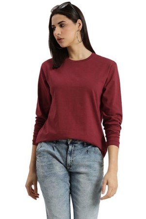 ppthefashionhub-maroon-cotton-blend-loose-fit-womens-t-shirt-pack-of-1-none