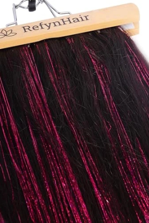 refynhair-tinsel-hair-extension-dark-pink-high-density-festive-shimmer-for-special-occasions-and-everyday-glamour-glitter-shiny-metallic-party-glamorous-trendy-pack-of-4