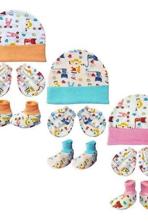 thriftkart-new-born-babys-cotton-mitten-set-0-6-months-pack-of-3-0-6-months-multicolor