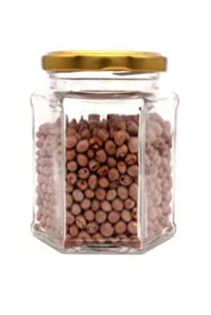 Yera JH275 275 ML Glass Storage Jar with Metallic Lid | Transparent | 1 Pc