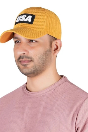 penyan-yellow-cotton-blend-mens-cap-pack-of-1-yellow