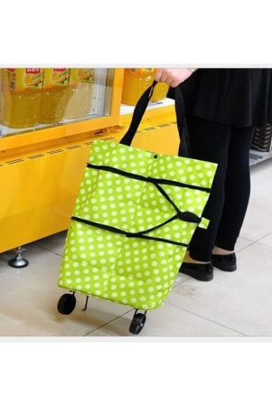 ldl-foldable-trolly-bag-shopping-bag-with-wheel-wheeler-bag-green-pack-of-1