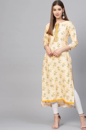 women-yellow-white-checked-straight-kurta