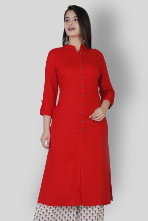 doriya-red-rayon-womens-front-slit-kurti-none